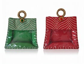Green Gold Embroidered Gota Patti Potli Bag
