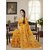 Yellow Embroidered Saree with Geometric Print Traditional Indian Ethnic Wear Lace Border