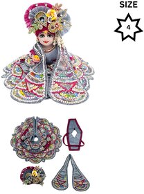 Tiny Shiny Laddu Gopal Poshak Thakur Ji Dress Heavy Designer Dress(Size-4 , Inch-8)