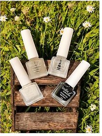 Nail Polish Set for Women | 12-Free Vegan Cruelty-Free Quick Dry Long Lasting High Gloss Chip Resistant | Nail Paint Combo Set for Women | Set of 4 Monochrome Must-Haves