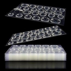 Nail Glue 8 Sheets Double-Sided Nail Jelly Sticker Waterproof Breathable Glue Tabs Jelly Glue Adhesive Tabs Super Sticky Fake Stickers for Manicure (8 Sheets 192 pcs 6.2 cm)