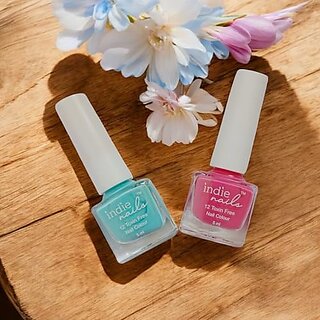 Nail Polish Set for Women  12-Free Vegan Cruelty-Free Quick Dry Long Lasting High Gloss Chip Resistant  Nail Paint Combo Set for Women  Made in India Set of 2 Summer Vibes