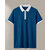 Ausk Mens Teal Blue, White Solid Cotton Blend Polo T-Shirt