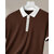 Ausk Mens Brown, White Solid Cotton Blend Polo T-Shirt