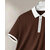Ausk Mens Brown, White Solid Cotton Blend Polo T-Shirt