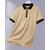 Ausk Mens Beige, Black Solid Cotton Blend Polo T-Shirt