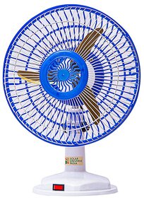 Solar Universe India DC 12V Table Fan for Home Lighting  DC Solar System - 12 Inch, Plastic, white