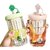 Glass Fruit Infuser Bottle with Straw  2-in-1 Manual Juicer  Portable Detox Water Tumbler (Eco-Friendly)