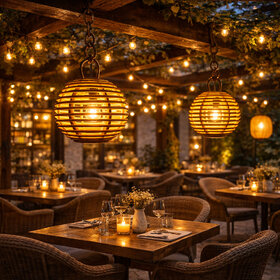 WEEBIZ Jullian7 Wall Lights, Ceiling Lights, Hanging Lights (Pendant Lights), Wall Lights Lamp Shade (Bamboo)