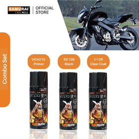 Samurai Kurobushi SP030 + UCH210 + SP001 Black Spray Paint 400 ml (Pack of 3)