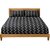 Modern Geometric Double Fitted Bed Sheet - Black and White