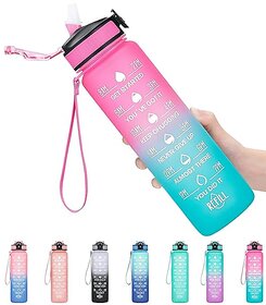 Indigo Water Bottle - 800Ml Motivational Time Marker, Leakproofdurable Bpa-Free Non-Toxic Sipper Water Bottle For Office, Gym  School (800 Ml, Pack Of 1, Multicolor)