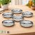6-Piece Stainless Steel Halwa Plate Set, Small Dessert Snack Plates, Mirror Finish Traditional Indian Prasad Thali, Dishwasher Safe