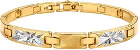 KIMTI 18k Gold Plated Men Kada Bracelet (Gold,Silver)