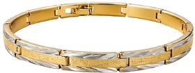 KIMTI 18k Gold Plated Men Kada Bracelet (Silver,Gold)