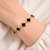 KIMTI 18k Gold Plated Clover Bracelet (Black)
