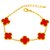 KIMTI 18k Gold Plated Clover Bracelet (Red)