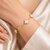KIMTI 18k Gold Plated Clover Bracelet (Gold,White)