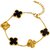 KIMTI 18k Gold Plated Clover Bracelet (Gold,Black)