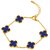 KIMTI 18k Gold Plated Clover Bracelet (Blue)