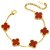 KIMTI 18k Gold Plated Clover Bracelet (Brown)
