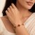 KIMTI 18k Gold Plated Clover Bracelet (Brown)