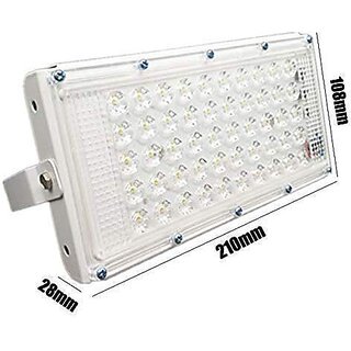 (Pack of 1) Morex 50W Ultra-Thin Aluminium LED Flood Light - IP65, Outdoor Garden (White)