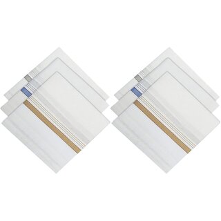 (Set Of 6) Lining Design Men's Handkerchiefs, 100% Pure Cotton & Pocket Square Hankies