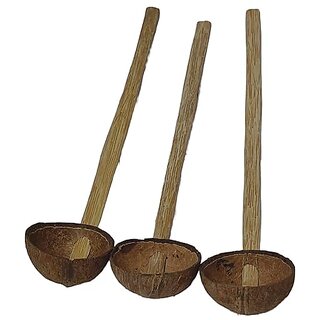 Coconut Shell Spatula or Spoon, Very Big Size, 3 Qty