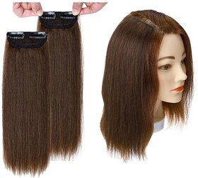 CADENZA HAIR 100 Real Human Hair Side Bangs Patch  Natural Clip-In Extension