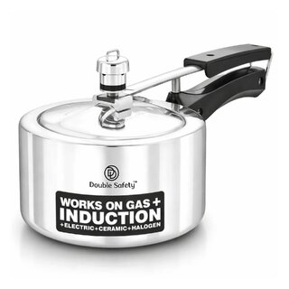 Double Safety Nairobi 3 Litre Cooker with Induction Base | Stainless Steel Compatible Cooker for Gas & Induction | Fast Cooking, Durable Build, 2-Year Warranty