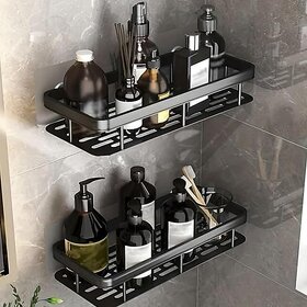 Pack of 2 Self Adhesive Bathroom Shelf for Wall Shelf Organizer Wall Mounted Bathroom Shelves Rack Holder Stand for Bathroom Accessories Organiser Without Drill (Pack of 2)