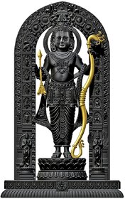 Shree Ram Lalla Ayodhya Mandir Murti - Black Finish Decorative Showpiece