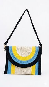 Boho Rainbow Cotton Rope Sling Bag for Women  Handmade Crossbody Shoulder Purse  Stylish Casual Mobile  Essentials