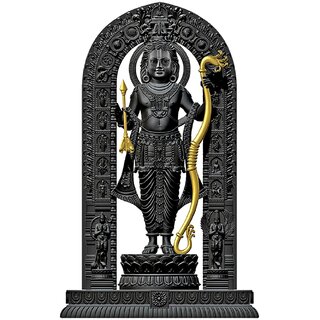 Shree Ram Lalla Ayodhya Mandir Murti - Black Finish Decorative Showpiece