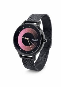 ROAVE Quartz Round Intermesh Stainless Steel Band Casual Analog Watch For Women With Push Button Clasp - Multicolour