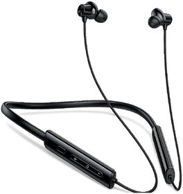 Digimate Hamsafaar Neckband, 100Hrs Playtime, 5.3 Bluetooth Type-C Fast Charging, IPX4 Water Resistant, Voice Assistant Support, Magnetic Switch (DG-NB-1012-Black)