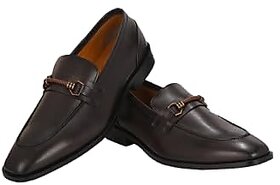 MIROCK Men Brown Leather Loafers