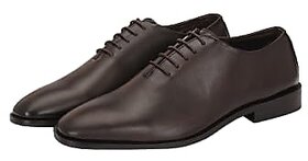 MIROCK Men Brown Leather Shoes Oxford Lace-Up Formal Shoes, Classic