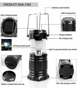 (Pack of 1) Solar Rechargeable Lamp | Portable LED Light for Outdoor & Indoor Use