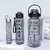 Motivational Water Bottle Set (2000ML, 1000ML & 500ML) BPA-Free Leakproof Bottles with Straw 3-in-1