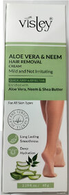 Visley Aloe Vera Neem Hair Removal Cream For All Skin Type Cream (65g)