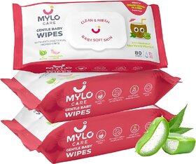Pack of 3- Mylo Care Gentle Baby Wipes with Lid
