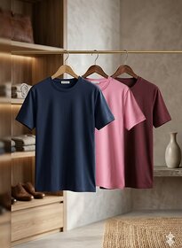 (Pack of 1) PREMIUM Mens Plain Round Neck Cotton T-Shirt
