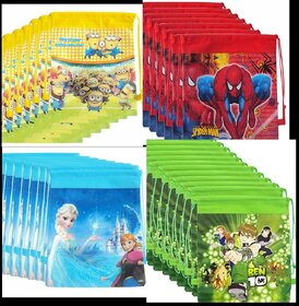 Kids Cartoon Print Zipper Pouch Bags Set of 1 Multipurpose Storage Bags for Stationery, Travel School Use