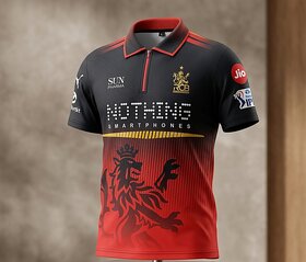RCB Inspired Premium Sports Jersey for Men Breathable Polyester Athletic Fit