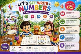 Let's Set Write Numbers Workbook for LKG | Number Tracing & Counting Skills