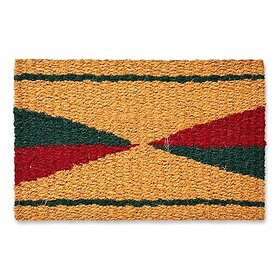 Coir Doormat with Geometric Pattern, Multicolour, Rectangular, Hand Woven, Entrance Mat (62x36x2 cm)