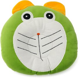 FAIRBIZPS Pillow for New Born Baby, Ideal for Round Head Shaping with Foam Cotton Cover for 0 - 12 months Green
