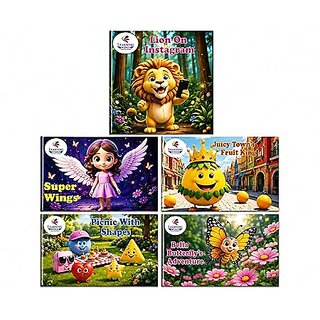 (Set of 5) Children's Story Books Ages 3-8 | Moral Stories & Reading Collection